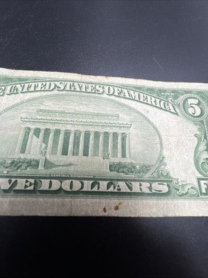 1934 $5 Five Dollafr FRN Federal Reserve Note VG Very Good Circ #31