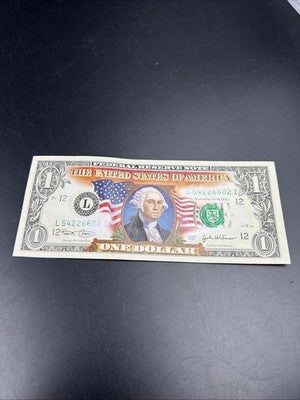 2003 $1 UNC FRN Colorized Washington Dollar Bill Choice Uncirculated #602