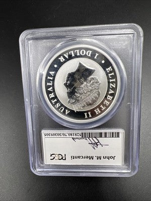 2014 P Wedge Tailed Eagle Australia 1 Oz Silver MS70 PCGS #305 Some Toning