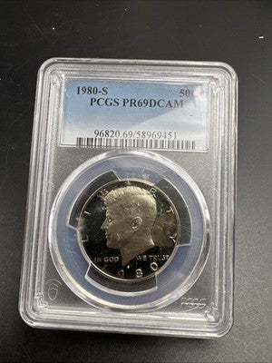 1980 S 50c Kennedy Proof 50c Half Dollar PCGS PR69 DCAM Used Holder