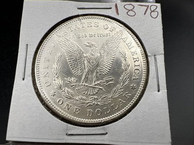 1878 $1 Morgan Silver Dollar Coin Reverse 78' 7 TF Choice AU About UNC