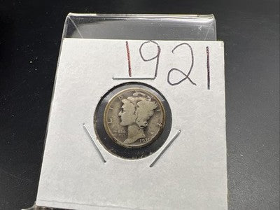 1921 P 10c Mercury Silver Dime Coin AG About Good Semi Key Date