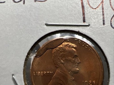 1985 P 1c Lincoln Memorial 1c Penny Coin Major Die Cud Error CH/Gem BU UNC sku#1