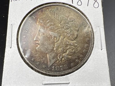 1878 P Reverse 1879 $1 Morgan Silver Dollar Coin VF Very Fine Neat Toning OBV