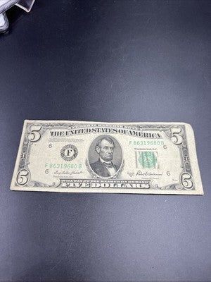 1950 B $5 FRN Federal Reserve Note VG Very Good Circ Five Dollar Bill #680