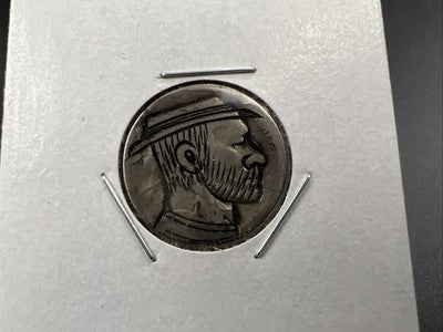 Hobo Buffalo Nickel Coin Modern Carving SKU#BB