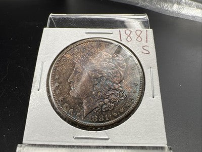 1881 S $1 Morgan Silver Dollar Coin CH BU Unc PQ Toning Toner
