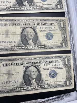 Lot of 10 1957 $1 One Dollar Silver Certificate Blue Seal Notes G / VG #138