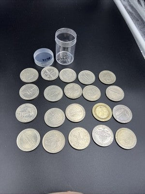 Lot of 20 $1 Casino Dollar Gaming Tokens Metal Circulated Conditions SKU#7520