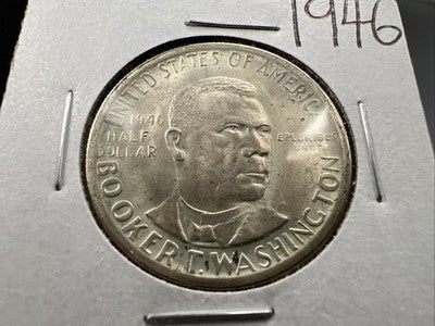 1946 P Booker T Washington Silver Half Dollar Coin BU UNC SK#a