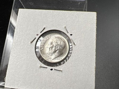 1964 P 10c Roosevelt Silver Dime Coin Major Struck Thru Error Reverse CH BU
