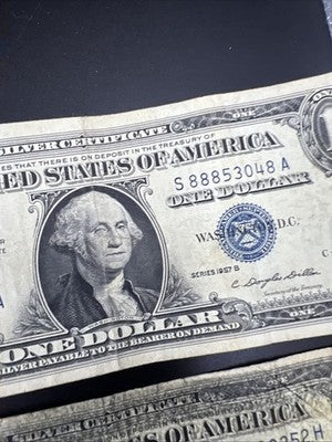 Lot of 10 VERY CIRC 1957 1935 $1 Dollar Silver Certificate Blue Seal Notes #82