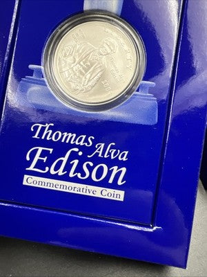 2004 P Thomas Edison Silver Dollar Light Box Coin US Mint Set Gem BU $1 Coin #C