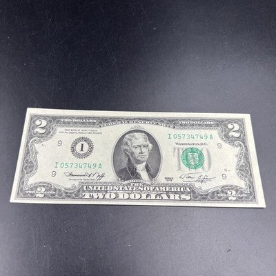1976 $2 Two Dollar FRN Federal Reserve Note District I Uncirculated #749