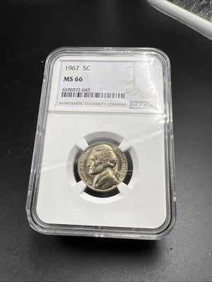 1967 5c Jefferson Nickel Coin NGC MS66 Gem BU #043