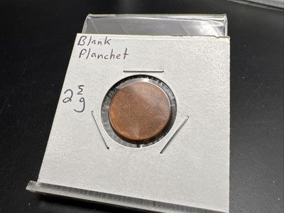 2.5 Gram Copper Plated Zinc US Lincoln Small Cent Blank Planchet Error UNC #B2