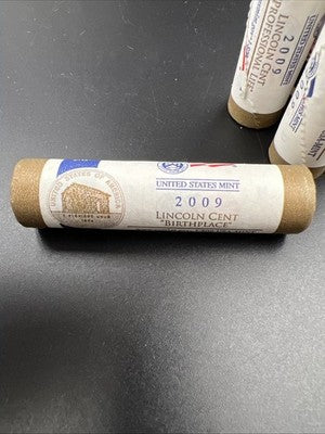 Lot of 5 Off Quality US Mint Rolls 2009 1c Lincoln Cent Penny Tarnish Toned Ends