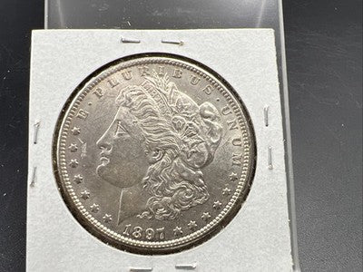 1897 P $1 Morgan Silver Dollar VAM 6A Pitted Reverse & Obverse Struck Thru Error