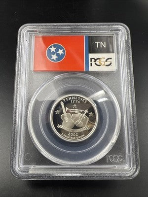 2002 S Proof Silver Tennessee Statehood Quarter Coin PCGS PR69 DCAM #568