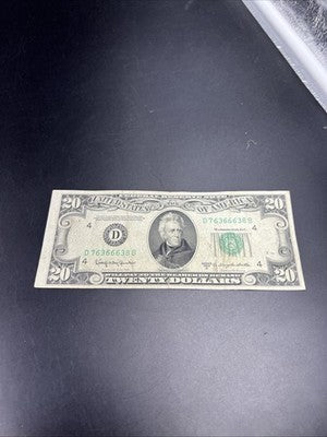 1950 D $20 FRN Federal Res Note Green Seal VG Very Good 666 Devil Serial #