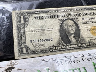 1935 A $1 North Africa Yellow Seal Silver Certificate CH VG Very Good Circ #288