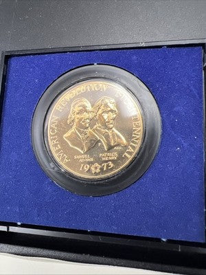 1973 American Revolution Bicentennial Samual Adams Patrick Henry Bronze Medal