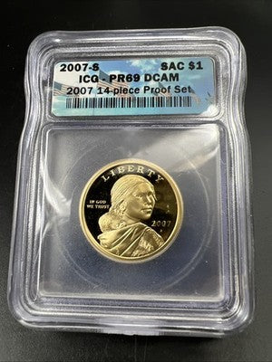 2007 S $1 Sacagawea Native Dollar Proof Coin PR69 DCAM ICG #A