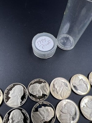 1998 S 5c Proof Jefferson Nickel 40 Coin Roll Choice Proof