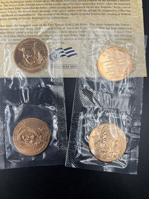 2007 First Spouse Bronze Medal Series Four-Medal Set FIRST ISSUE OGP #a