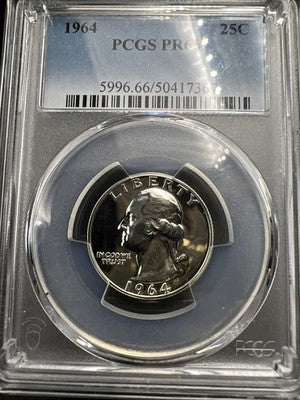 1964 25c Washington Silver Quarter Coin PR66 #67 PCGS