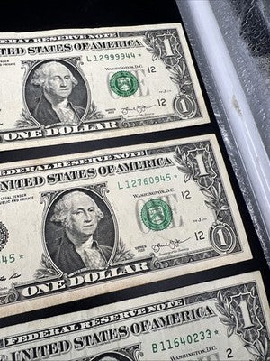 Lot of 10 2013 Star * $1 FRN Federal Reserve Notes Circ #314
