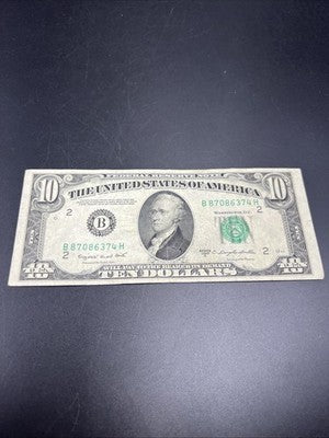 1950 C $10 FRN Ten Dollar Federal Reserve Note New York District Fine Circ #74