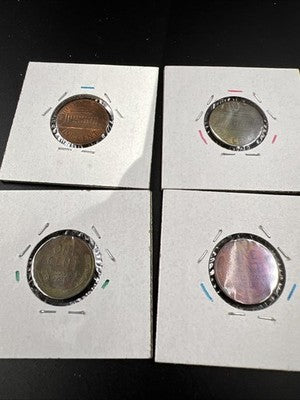 Lot of 4 AU / UNC Toner Lincoln Cent Coins 1942 1992 1958 1959 SK#a