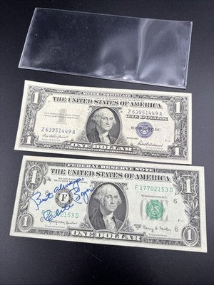 2 Note Dollar Collector Lot VF Detail 1963 A $1 Signed FRN & 1957 $1 Silver Cert