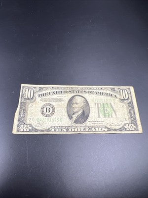 1934 Mule A $10 FRN Ten Dollar Federal Reserve Note New York District Good Circ
