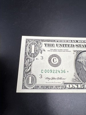 1999 * Star $1 One Dollar Bill FRN Federal Reserve Note CH UNC Neat Serial #36