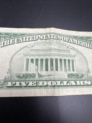 1963 $5 * Star Five Dollar USN United States Note Fine Circ #639