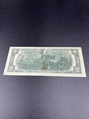 1976 $2 FRN Two Dollar Bicentennial Note Washington DC 20013 FDOI Stamped