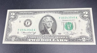 1976 $2 FRN Bicentennial Federal Reserve Note Choice Unc #540 Atlanta District
