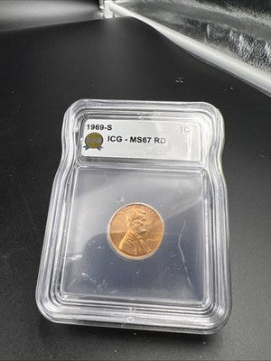 1969 S Lincoln 1c Memorial Cent Coin ICG MS67 #02