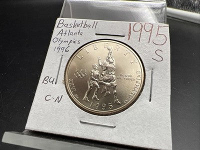 1995 S 50c Basketball Atlanta Olympics Commemorative Half Dollar Coin Gem BU S#1