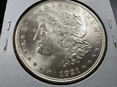 1921 P $1 Morgan Silver Dollar Coin Heavy Rev Die Polish Variety Vam CH BU UNC