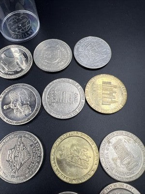 Lot of 20 $1 Casino Dollar Gaming Tokens Metal Circulated Conditions SKU#7529