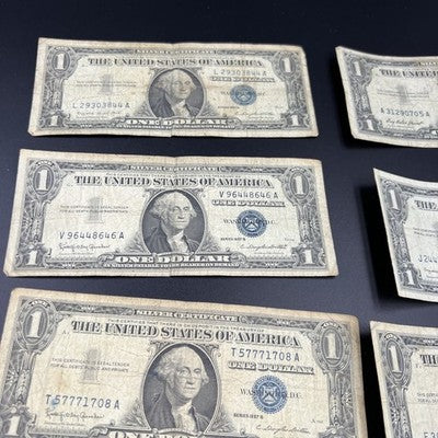 Lot of 10 1935 1957 $1 One Dollar Blue Seal Silver Certificates Very Circ #759