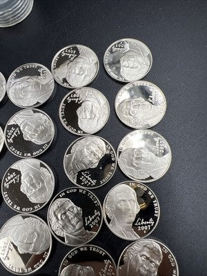 2007 S 5c Proof Jefferson Nickel 40 Coin Roll Choice Proof