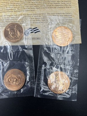 2007 First Spouse Bronze Medal Series Four-Medal Set FIRST ISSUE OGP #a