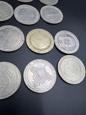 Lot of 20 $1 Casino Dollar Gaming Tokens Metal Circulated Conditions SKU#7520