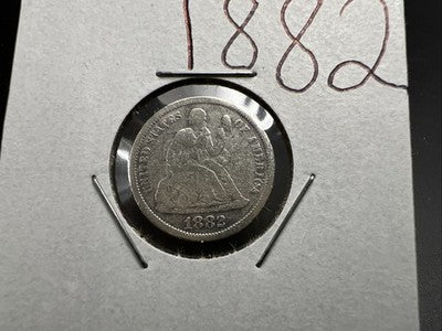 1882 10c Seated Liberty Silver Dime Fine Details Polished Shiny Nice Look