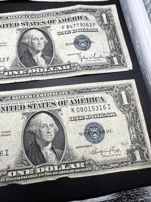 Lot of 10 1935 $1 Dollar Silver Certificate Blue Seal Notes Circulated #81