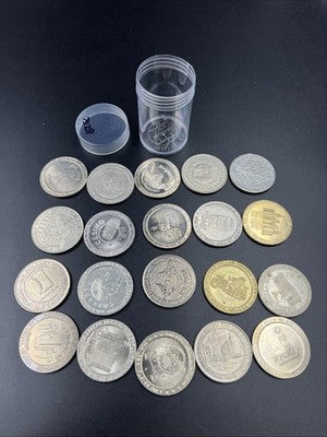 Lot of 20 $1 Casino Dollar Gaming Tokens Metal Circulated Conditions SKU#7529